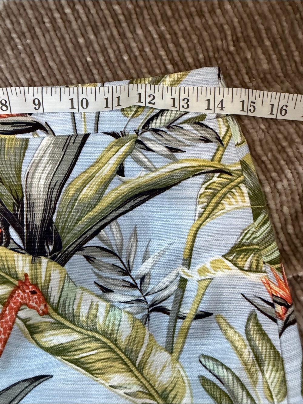Ann Taylor Tropical Mini Skirt - Light Blue with Green & Orange - Picture 7 of 8